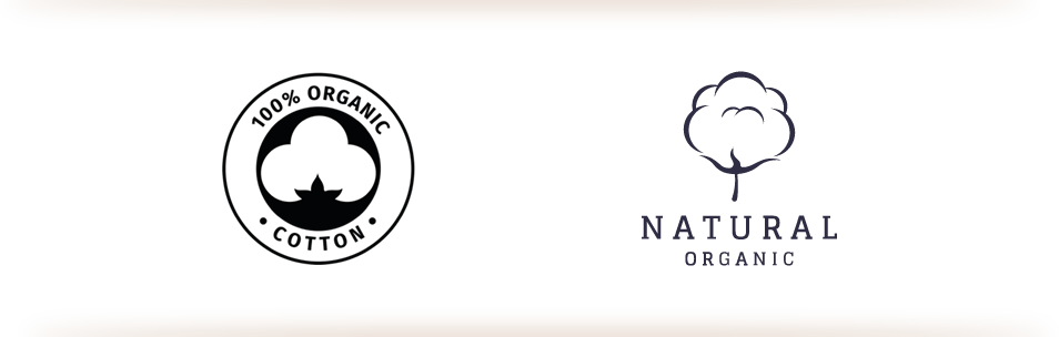 Organic cotton and natural organic certification logos