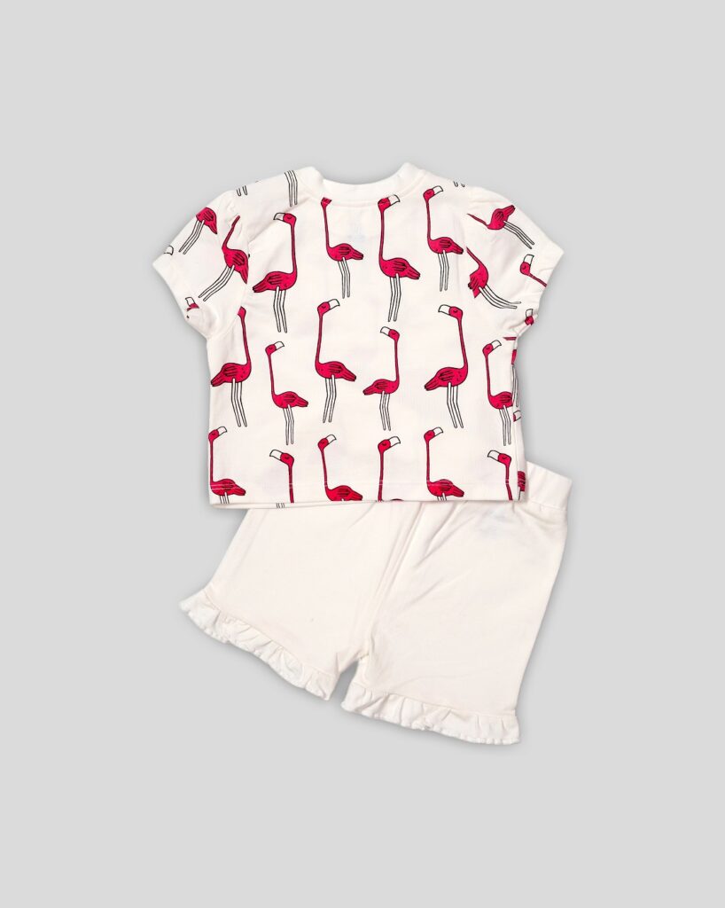 Organic Cotton Flamingo print two piece set