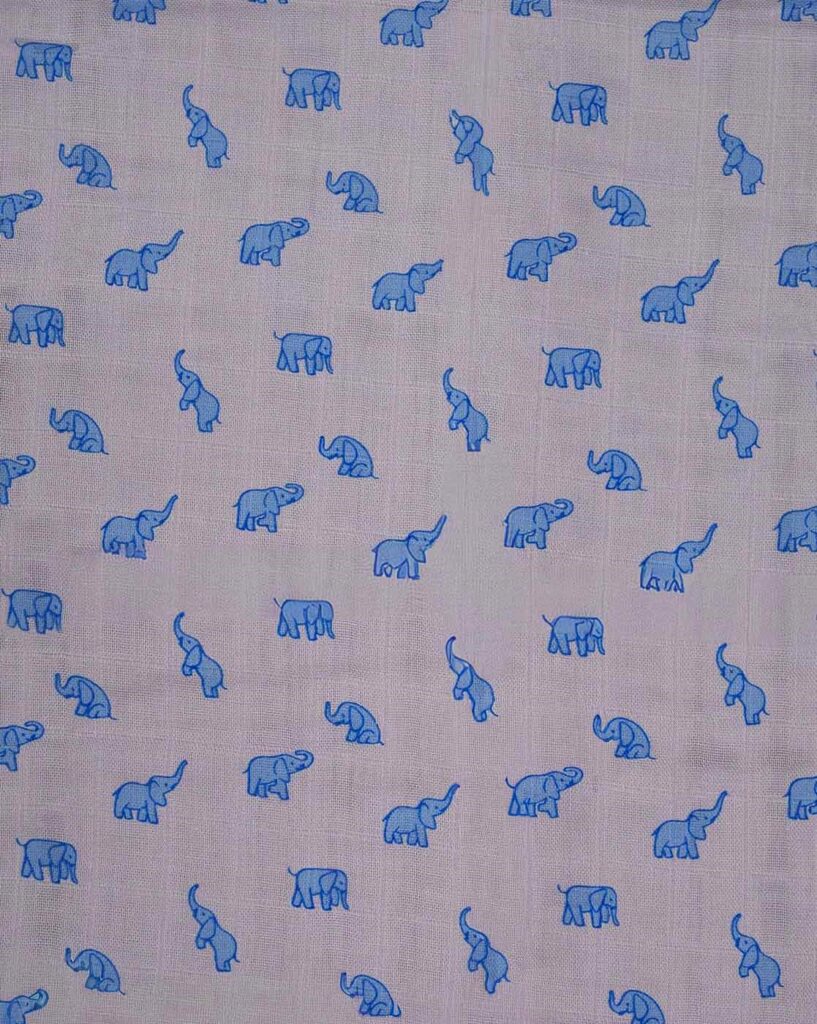Elephant Print Organic Cotton Muslin Swaddle